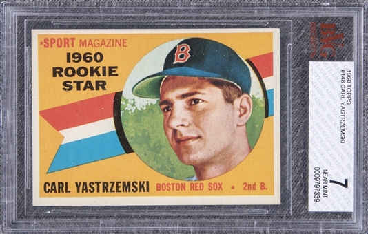 1960 Topps #148 Carl Yastrzemski Rookie Card - BVG NM 7